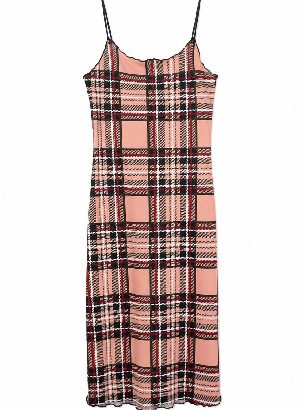 SHEIN Pink Plaid Mesh Slip Dress XS | Y2K Soft Grunge Aesthetic